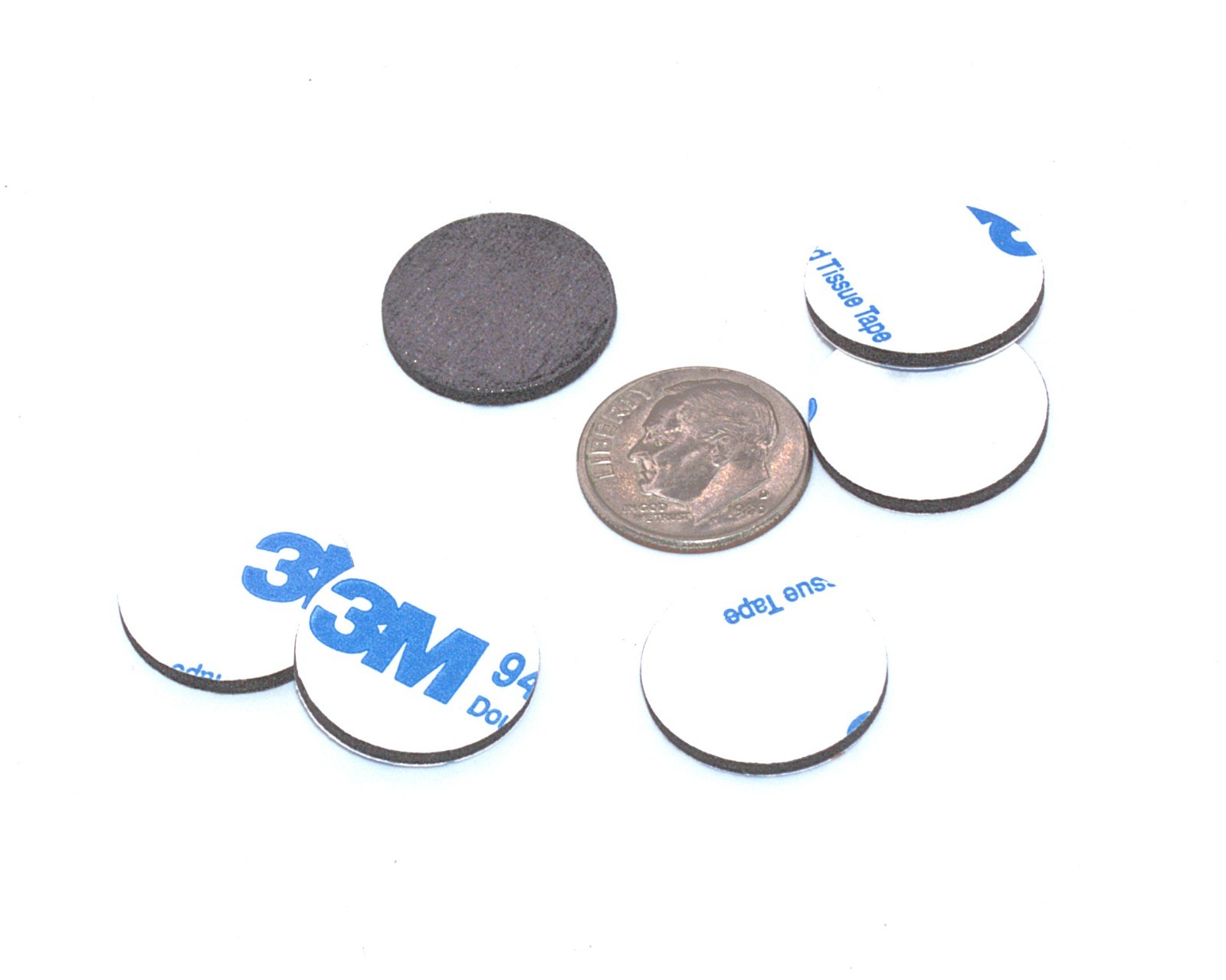 3/4 Inch Double Sided Adhesive Rubber Bumper Pads 1/16 Thick Mounting Dots