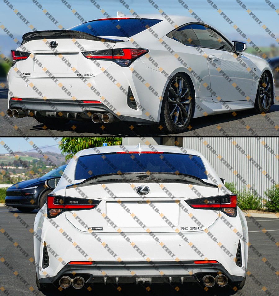 For 15-25 Lexus RC200t RC300 RC350 R Style Carbon Fiber Highkick Trunk Spoiler