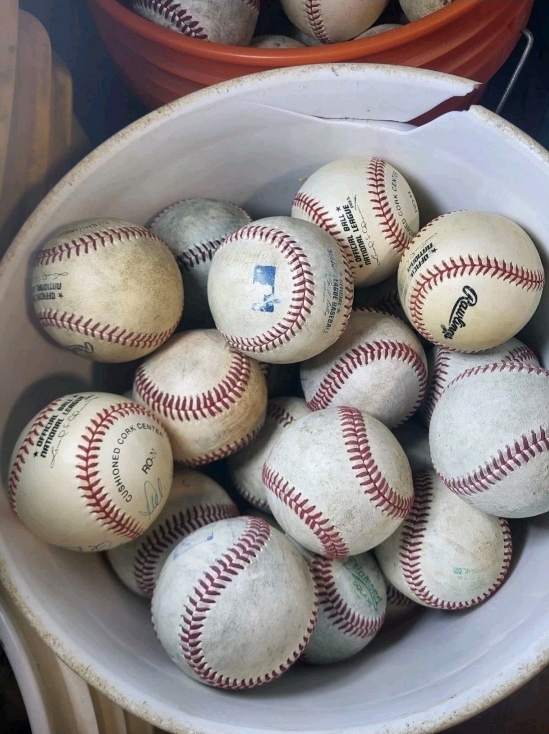 Lot Of 50 GREAT Leather used baseballs Mixed Brands, Rawlings Wilson Etc