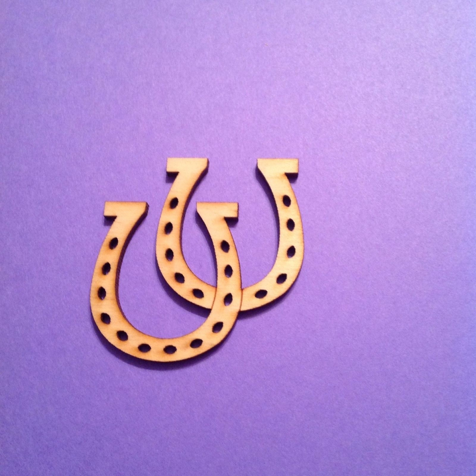 WOODEN LASER CUT SHAPES - DOUBLE HORSESHOES - Multiple Sizes - Made in U.S.A.