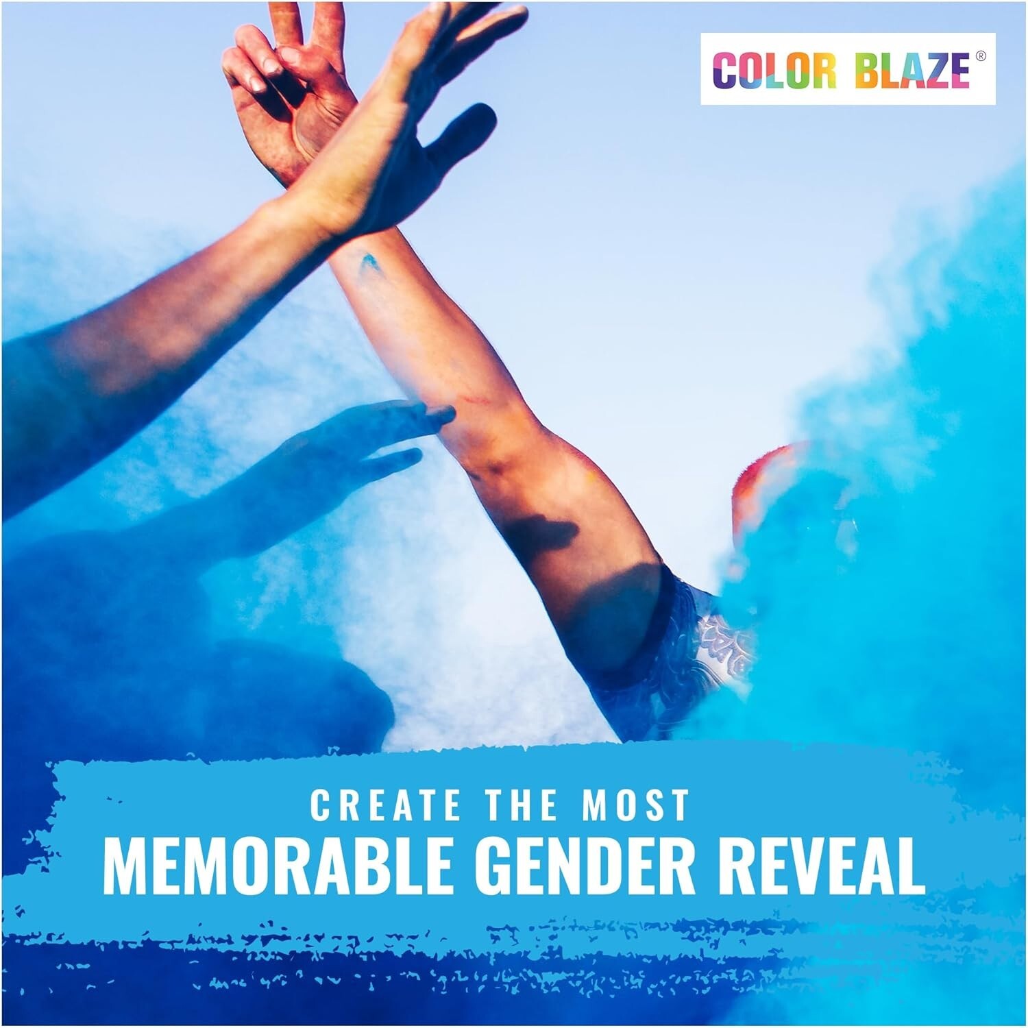 Color Blaze Gender Reveal Powder 2lbs Blue Baby Boy Party Shower (2-1LB bags)