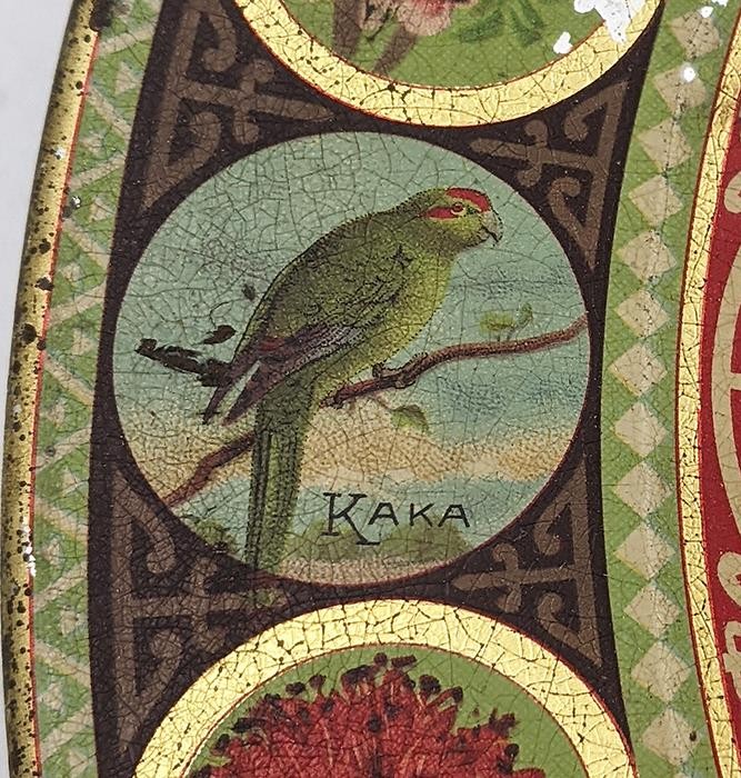 MAORI CHIEF NEW ZEALAND ILES ROTORUA PHOTOGRAPHIC TOLEWARE DISH c1901-1905