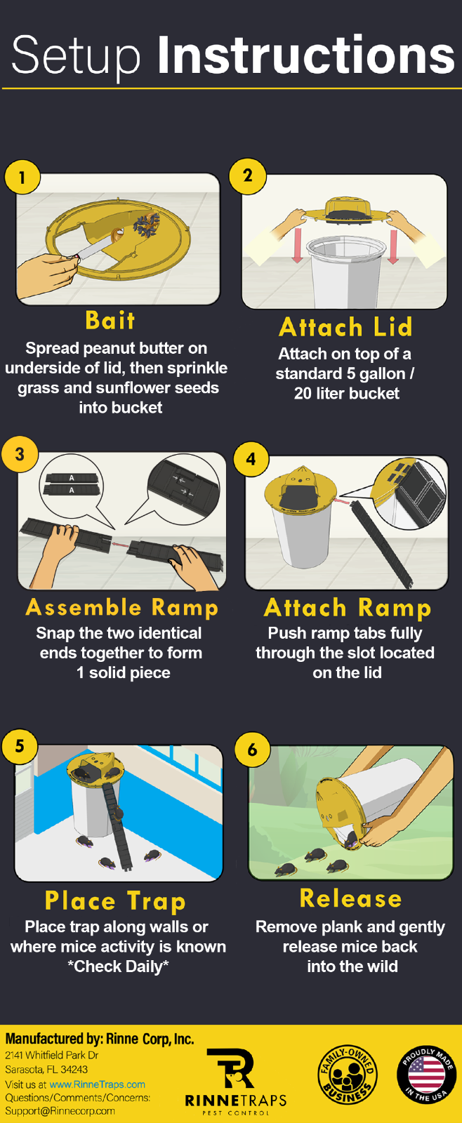 RinneTraps - | Flip N Slide Bucket Lid Mouse Trap | As Seen on TV/Youtube