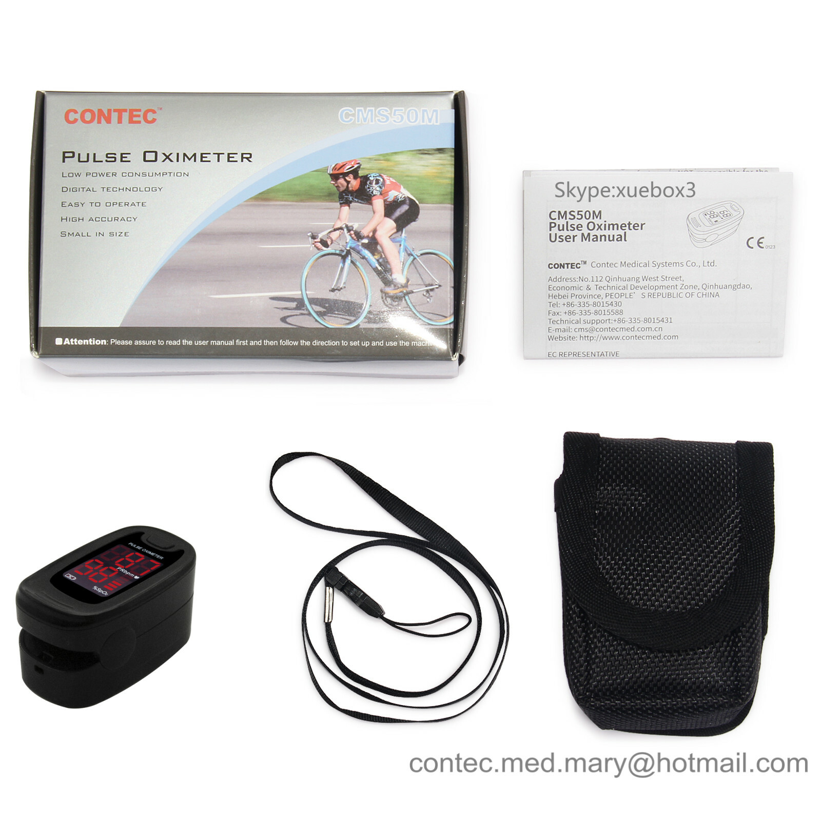 Finger Pulse Oximeter Heart Rate Blood Oxygen Saturation Monitor SpO2 PR Measure