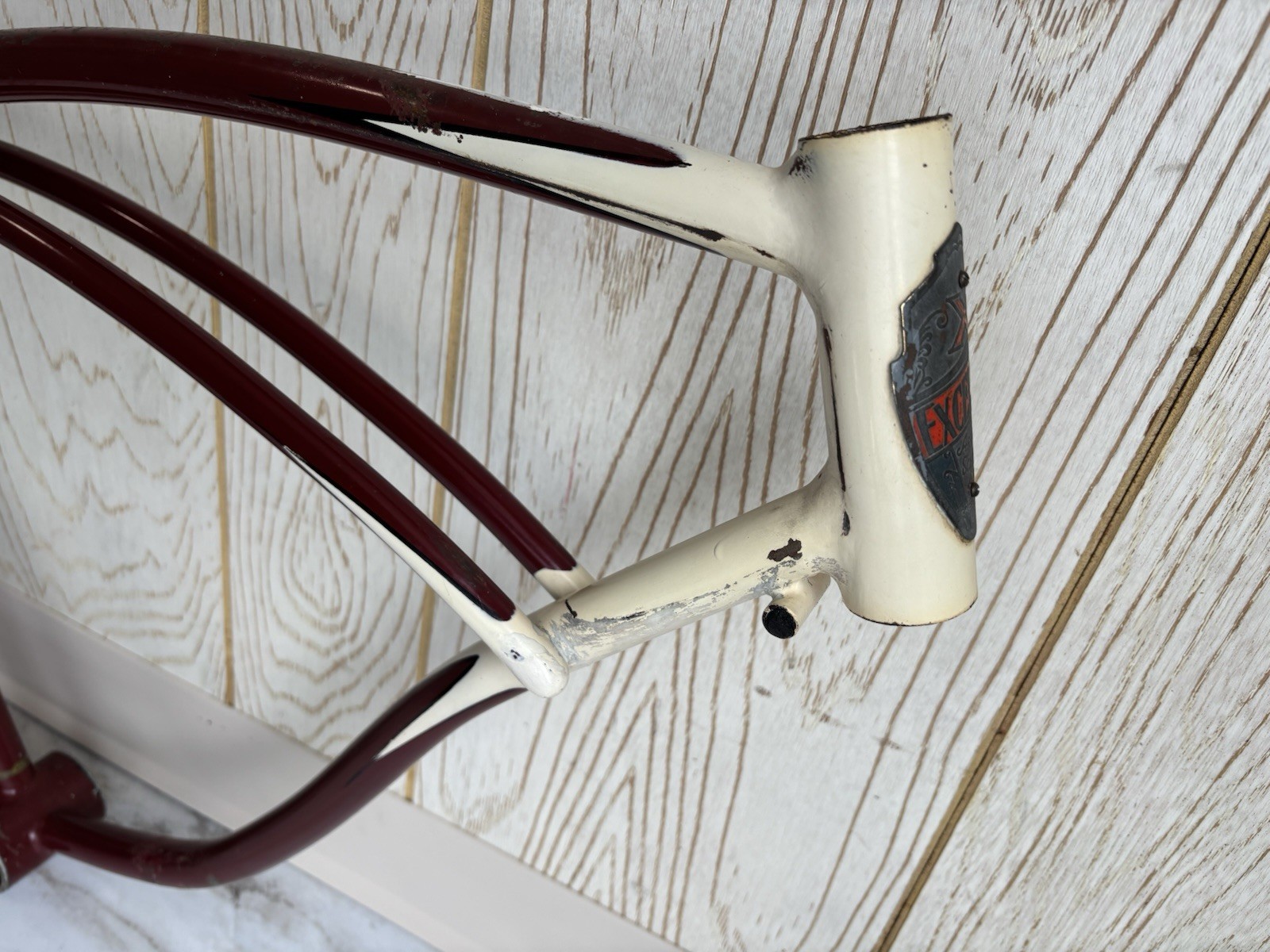 Prewar 1941 Schwinn Excelsior Autocycle Maroon Ivory Cantilever Frame