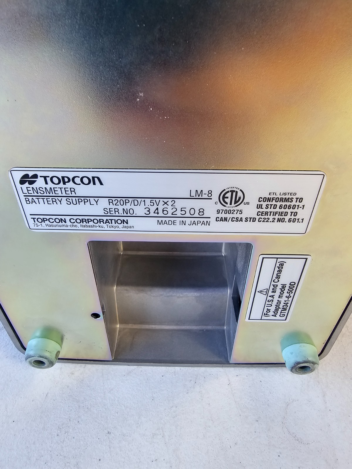 Topcon LM-8 Lensmeter *Parts Unit, Powers On*