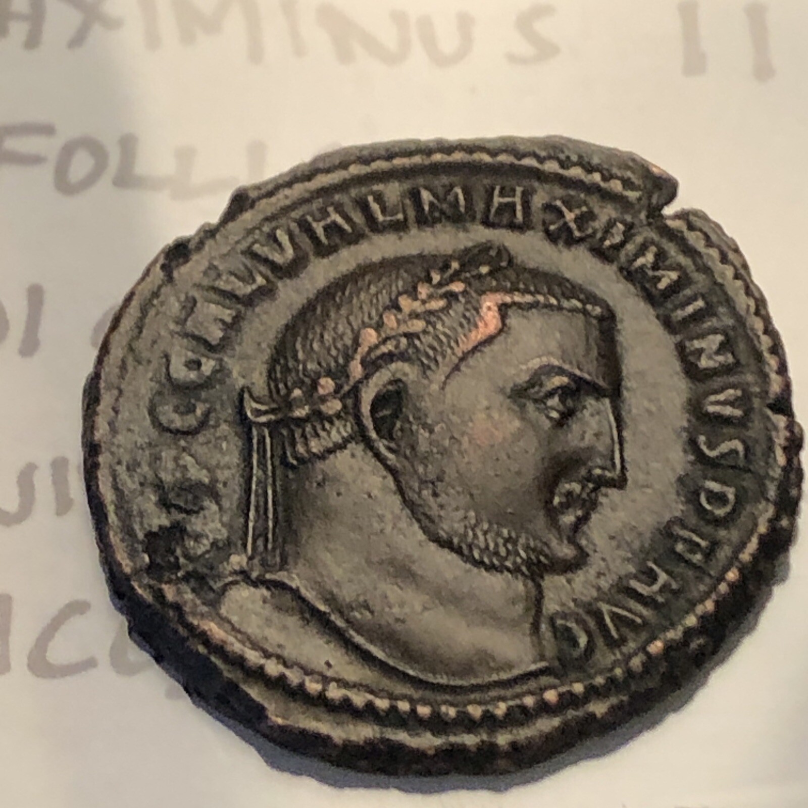 ancient rome Maximinus II Ad 310-313 Ae Follis rev genius high grade nice