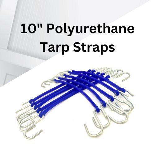 10 Pack 10" Bungee Straps 30" Stretch Polyurethane Tarp Strap Cord w/S-hook LD