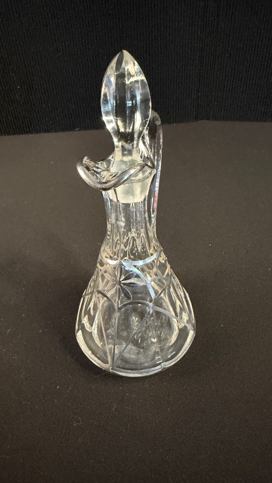 Antique Art Nouveau Sterling Overlay Glass Cruet Bottle w Stopper 6.5"