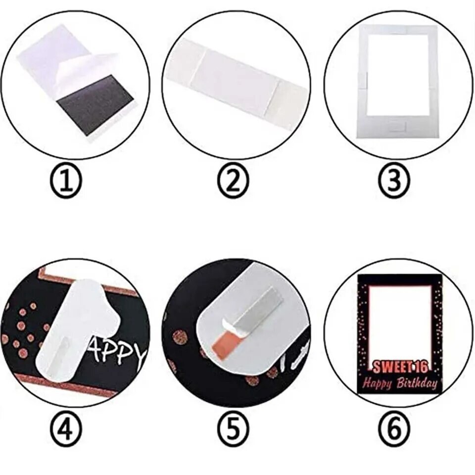 Glitter Happy 16th Birthday Sweet 16 Photo Frame 16th Birthday Booth