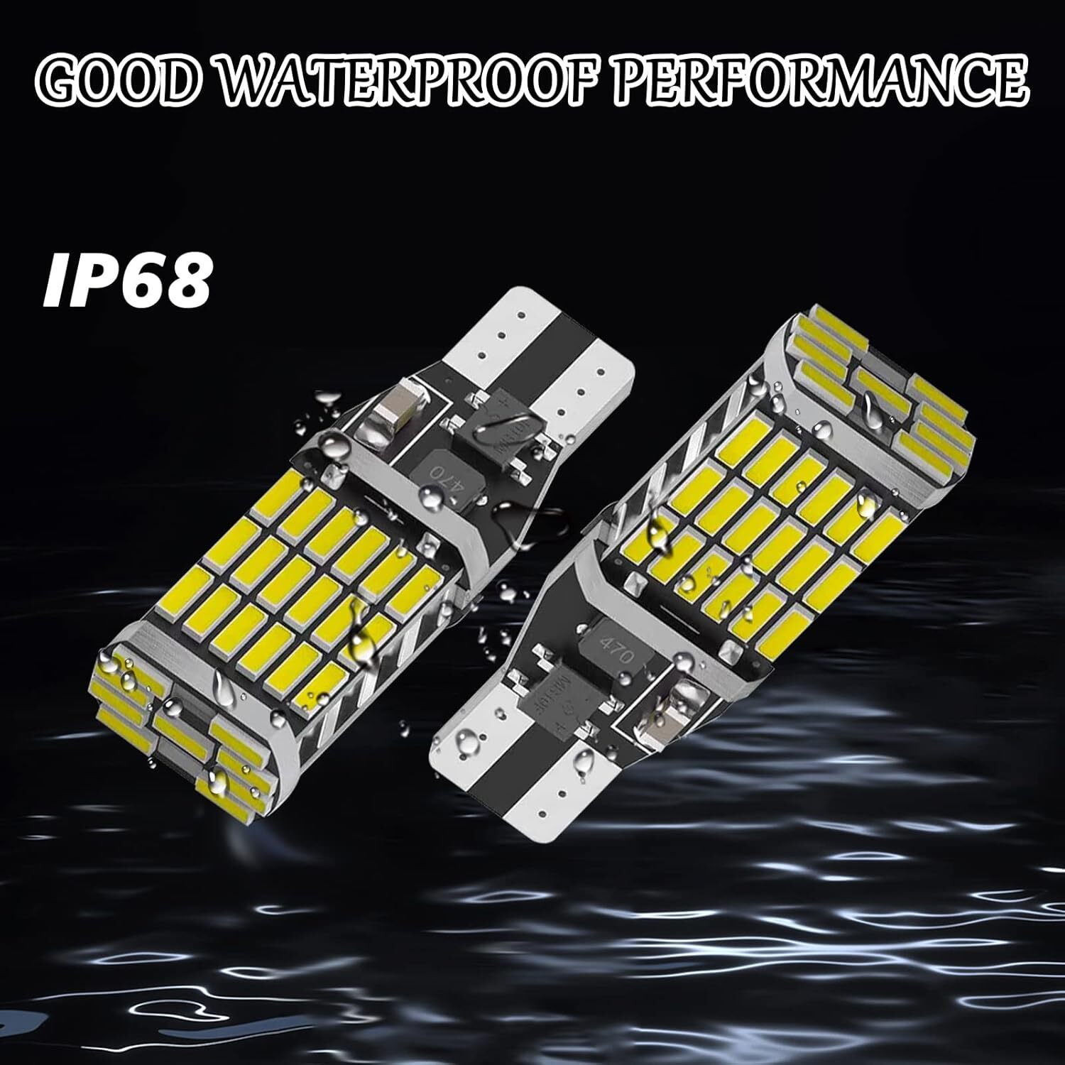 T15 921 912 LED Reverse Backup Light Bulbs W16W 916 6000K Super Bright White