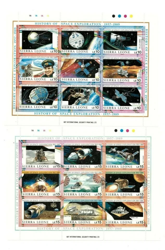 Sierra Leone 1989 Space Exploration Set Of 6 Souvenir Stamp Sheets Scott#1069-74