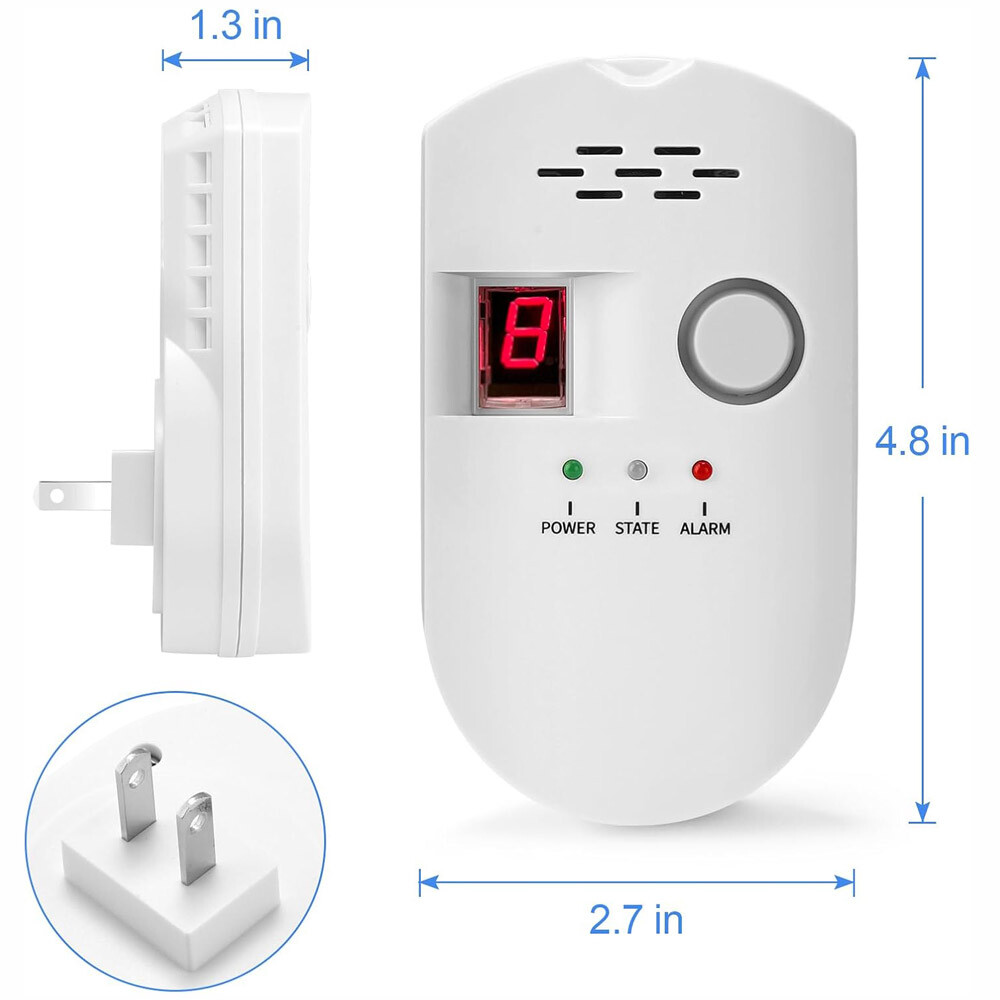 Digital Gas Leak Detector Alarm Sensor Propane Butane Methane Natural Gas Catch