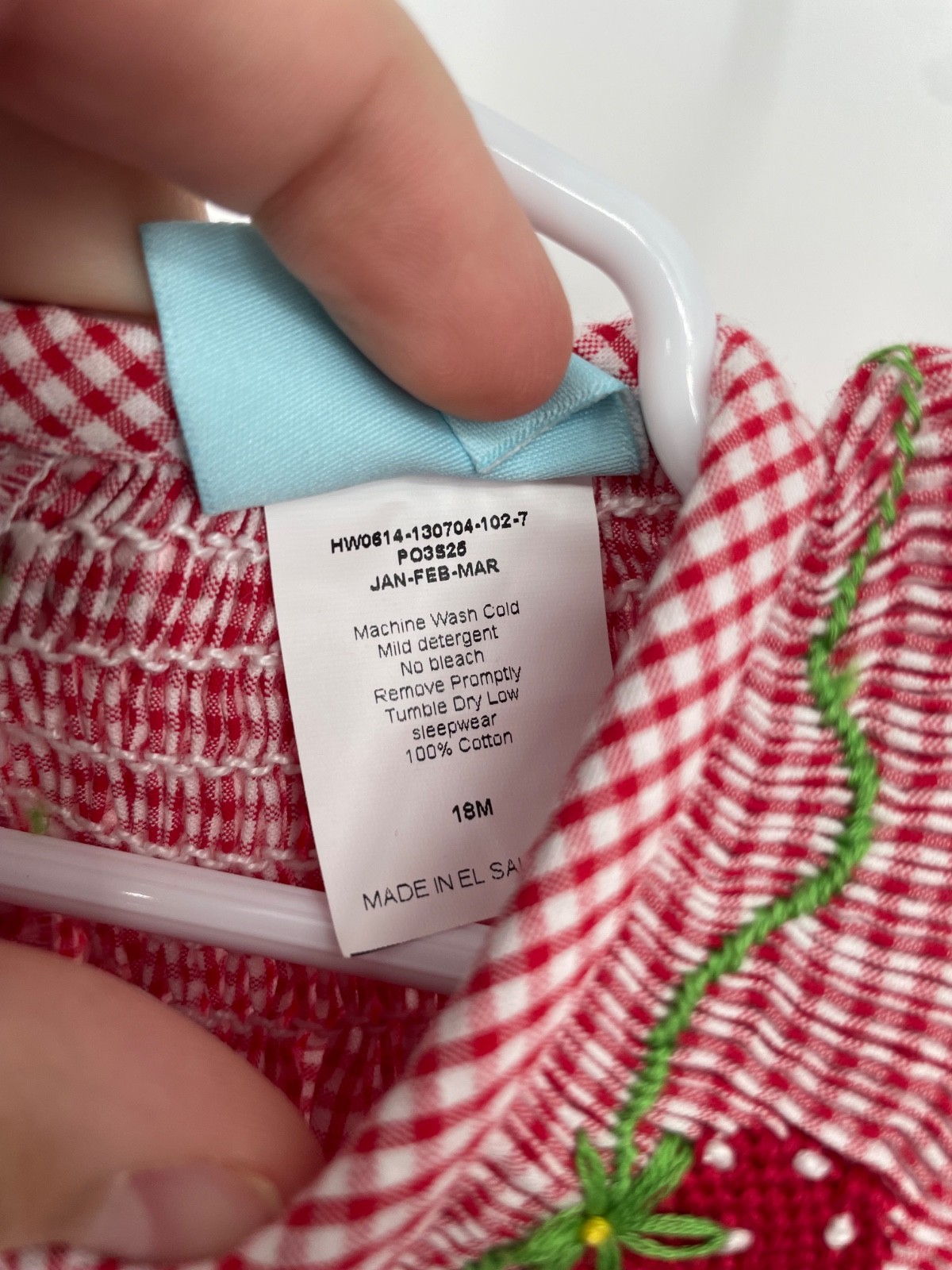 Classic Whimsy Girls Strawberry Smocked Dress Size 18 mo Red Gingham NWT