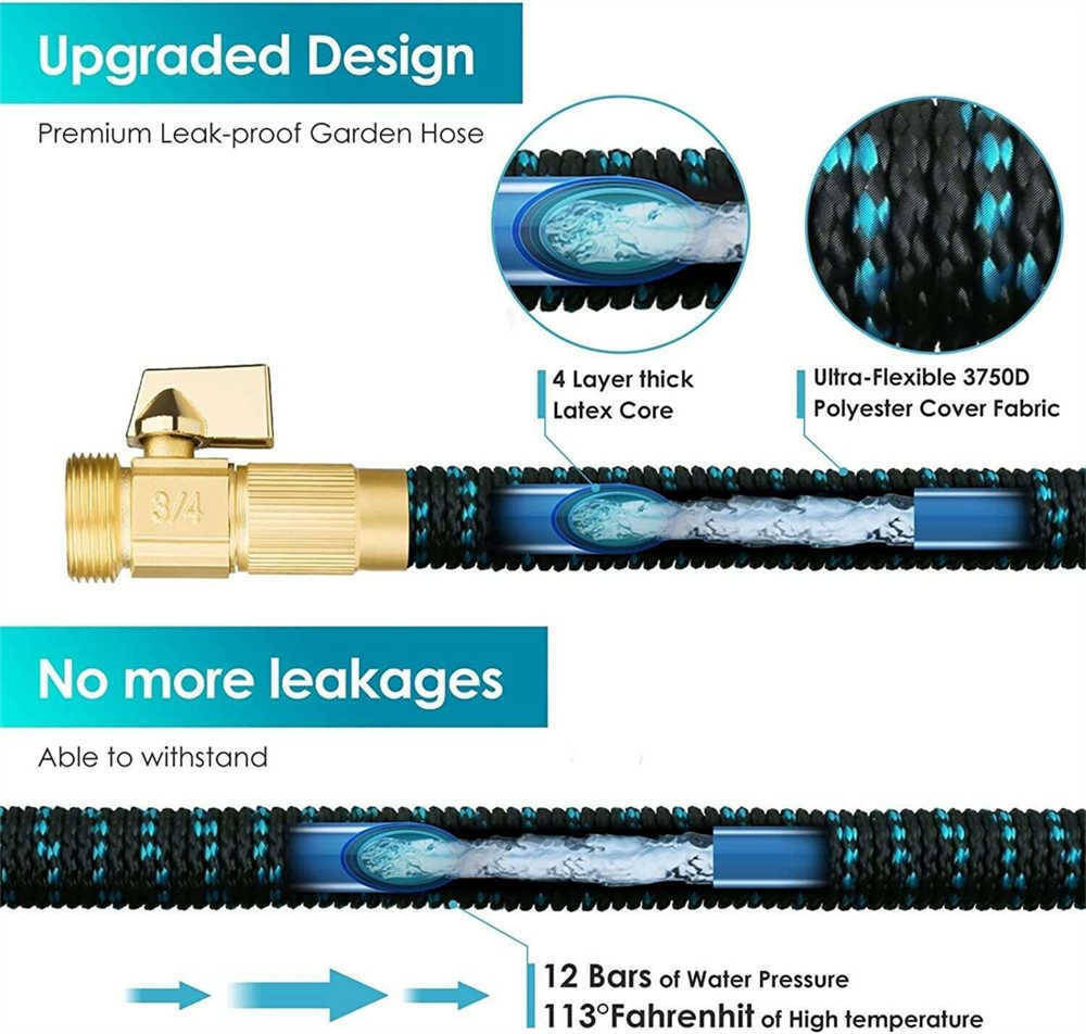 Durable Leak Proof Expandable Flexible Garden Water Hose 25/50/75/100/150ft
