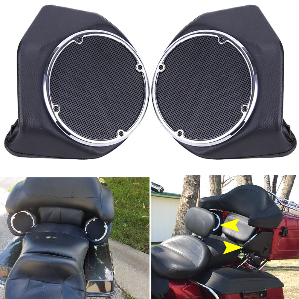 King Rear Trunk 6.5" Speaker Pods For Harley Tour Pak Road Street Electra Glide