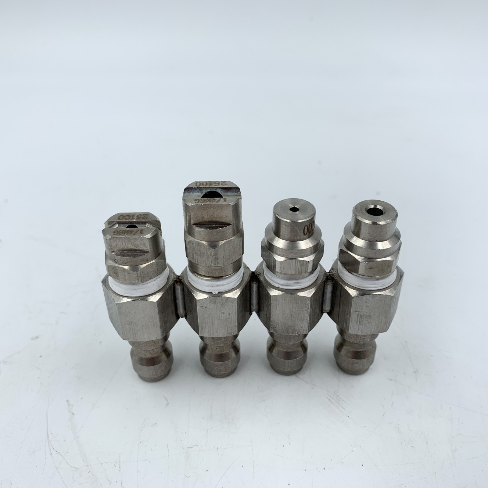4 Way Pressure Washer Nozzle Set 0 & 25 Degree 1/4" Quick Connect 4GPM