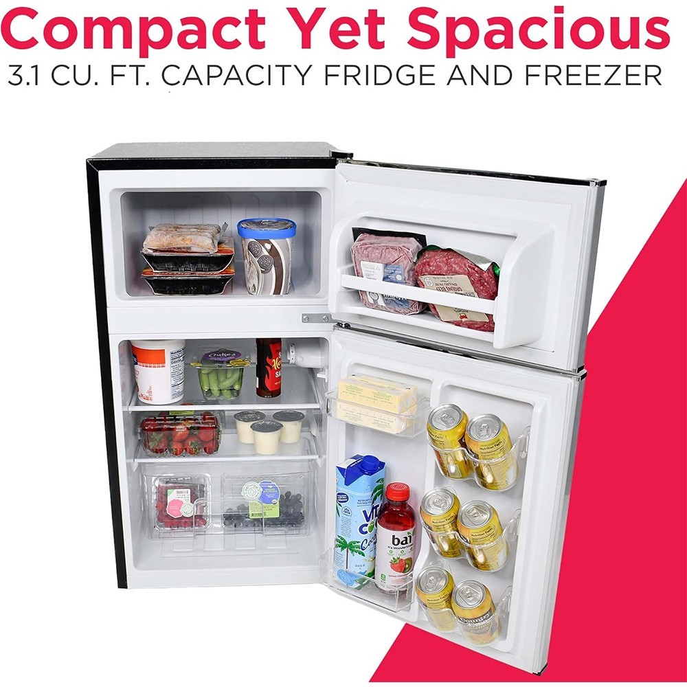 Frigidaire Retro 3.2 Cu Ft Stainless Steel Refrigerator Separated Top Freezer