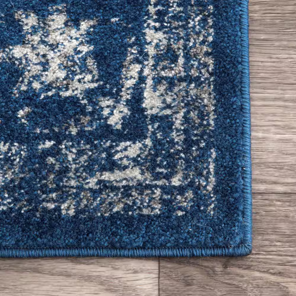 Verona Vintage Persian Dark Blue Doormat 2 Ft. X 3 Ft. Area Rug