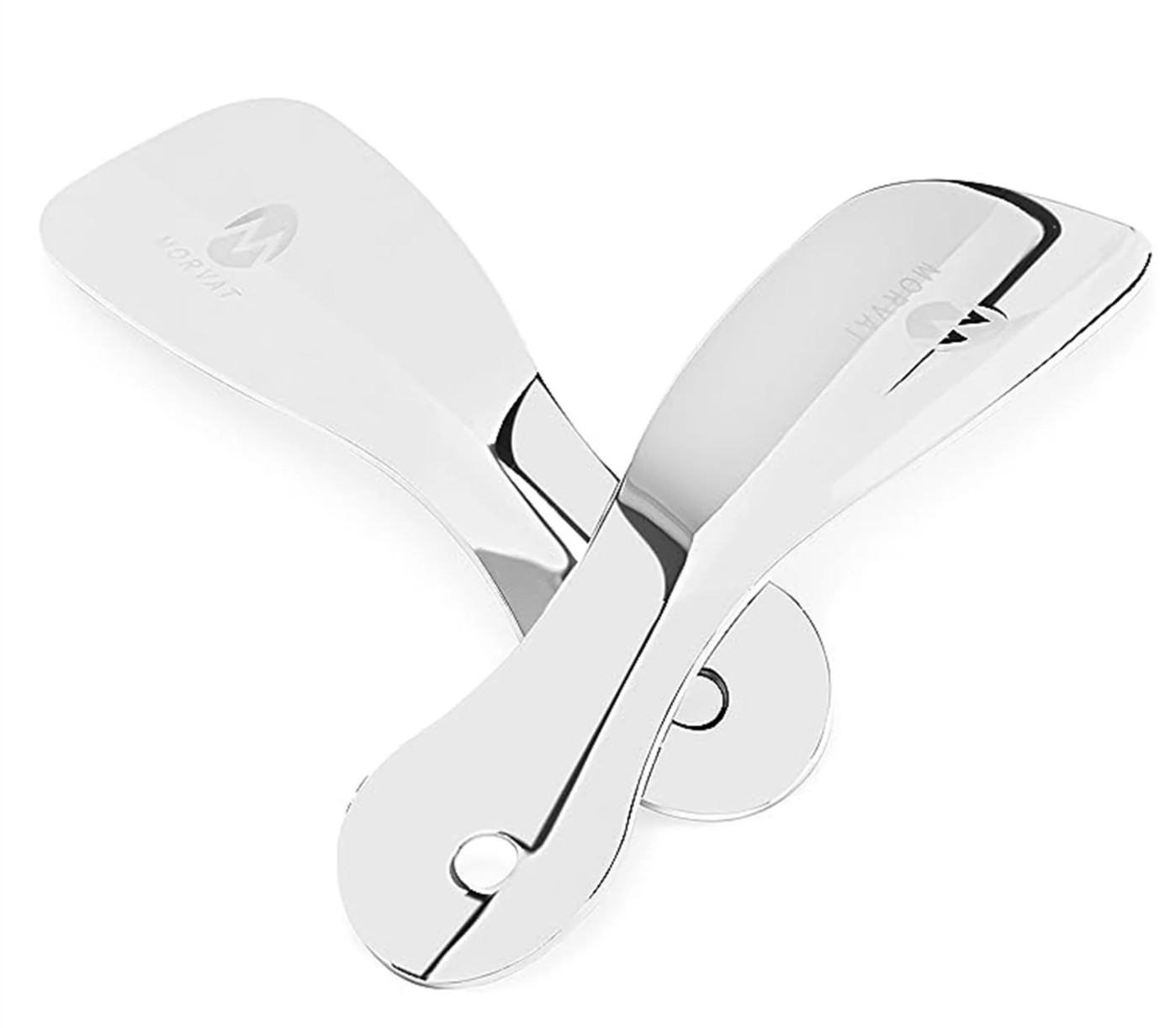 Morvat Stainless Steel Metal Shoe Horn, 7.5”, 2 Pack