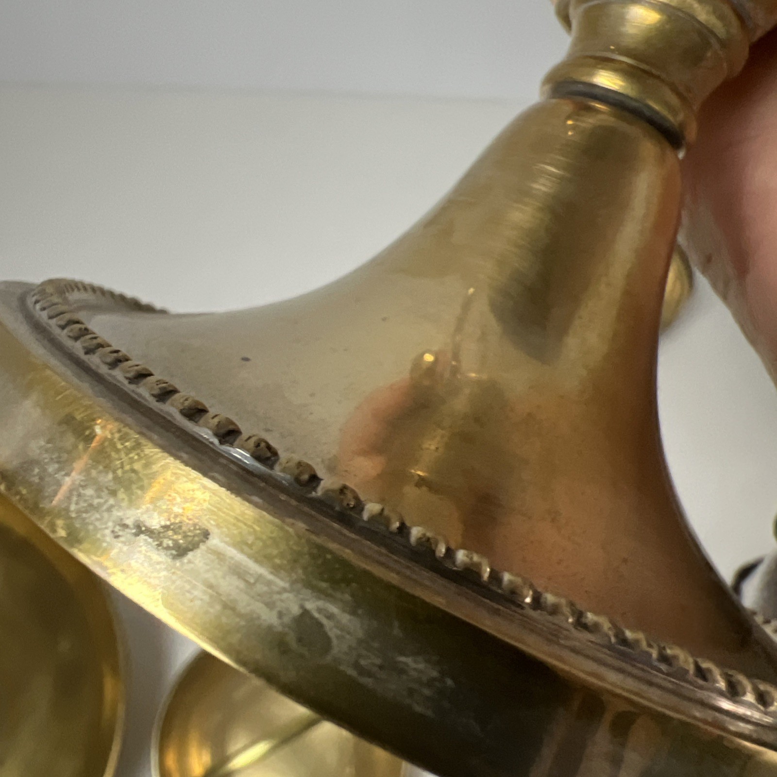 Antique Victorian Epergne Stand Gilt Silverplate Nickel 3 Hanging Bowls 11.5"