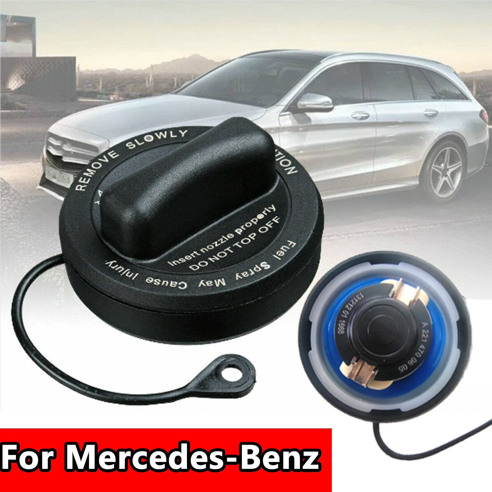 US Genuine For Mercedes Benz Fuel Gas Tank Filler Cap With Strap OEM #2214700605