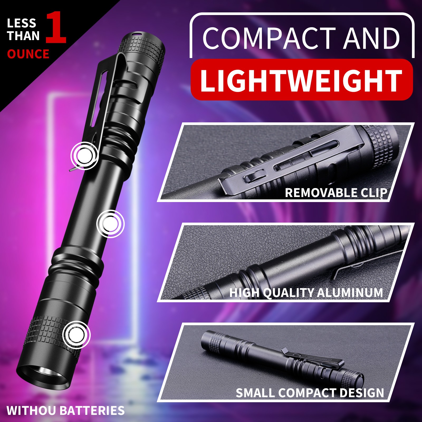 20PACK EDC UV Flashlight Pen Light 395nm Black Light for Pet Urine Detection