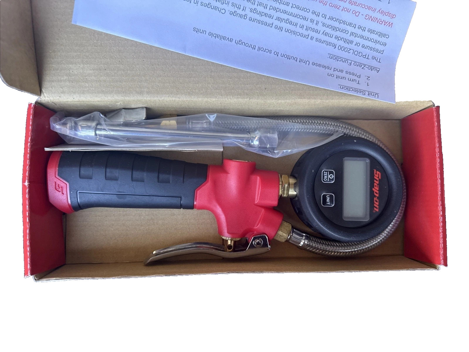 SNAP ON TPGDL2000 R HEAVY DUTY DIGITAL TIRE INFLATOR RED NEW FREE SHIPPING!!