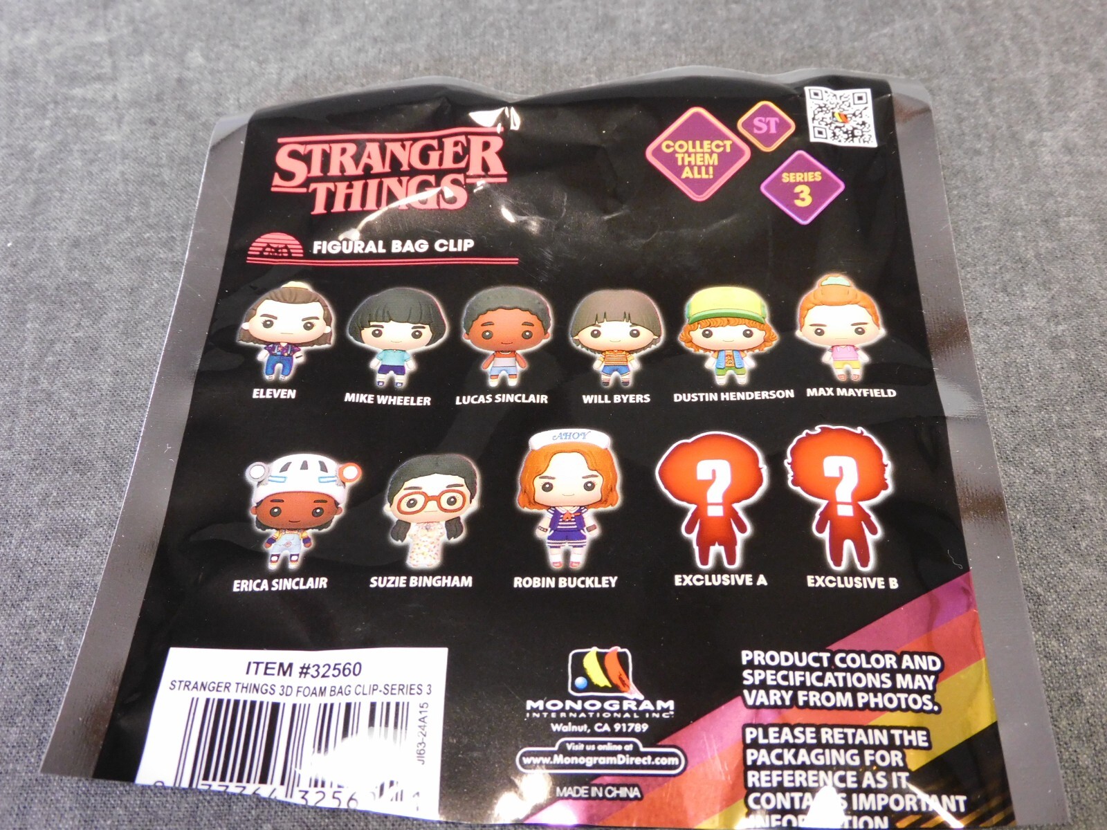 Stranger Things NEW * Max Mayfield Clip * Series 3 Blind Bag Opened Monogram