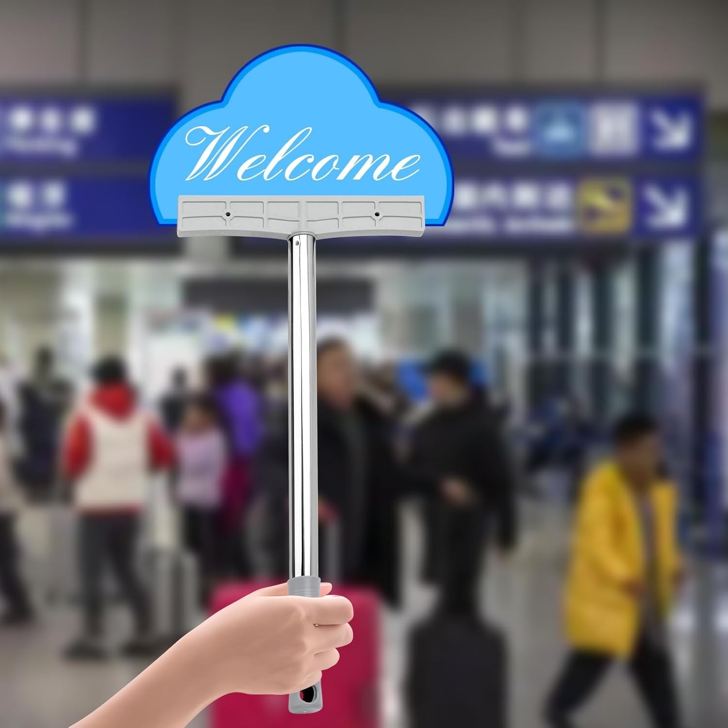 2 Pcs Handheld Sign Holder, Stainless Steel Two-Sided Display Pole Sign Stand