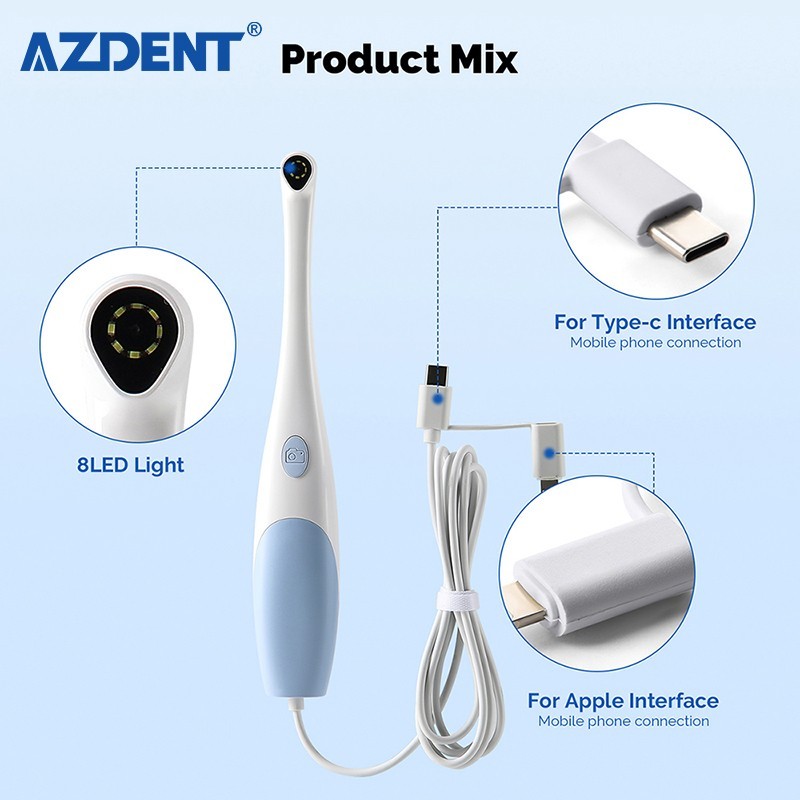 Dental HD USB Intraoral Camera Imaging Intra Oral Endoscope 8 LED 1440P
