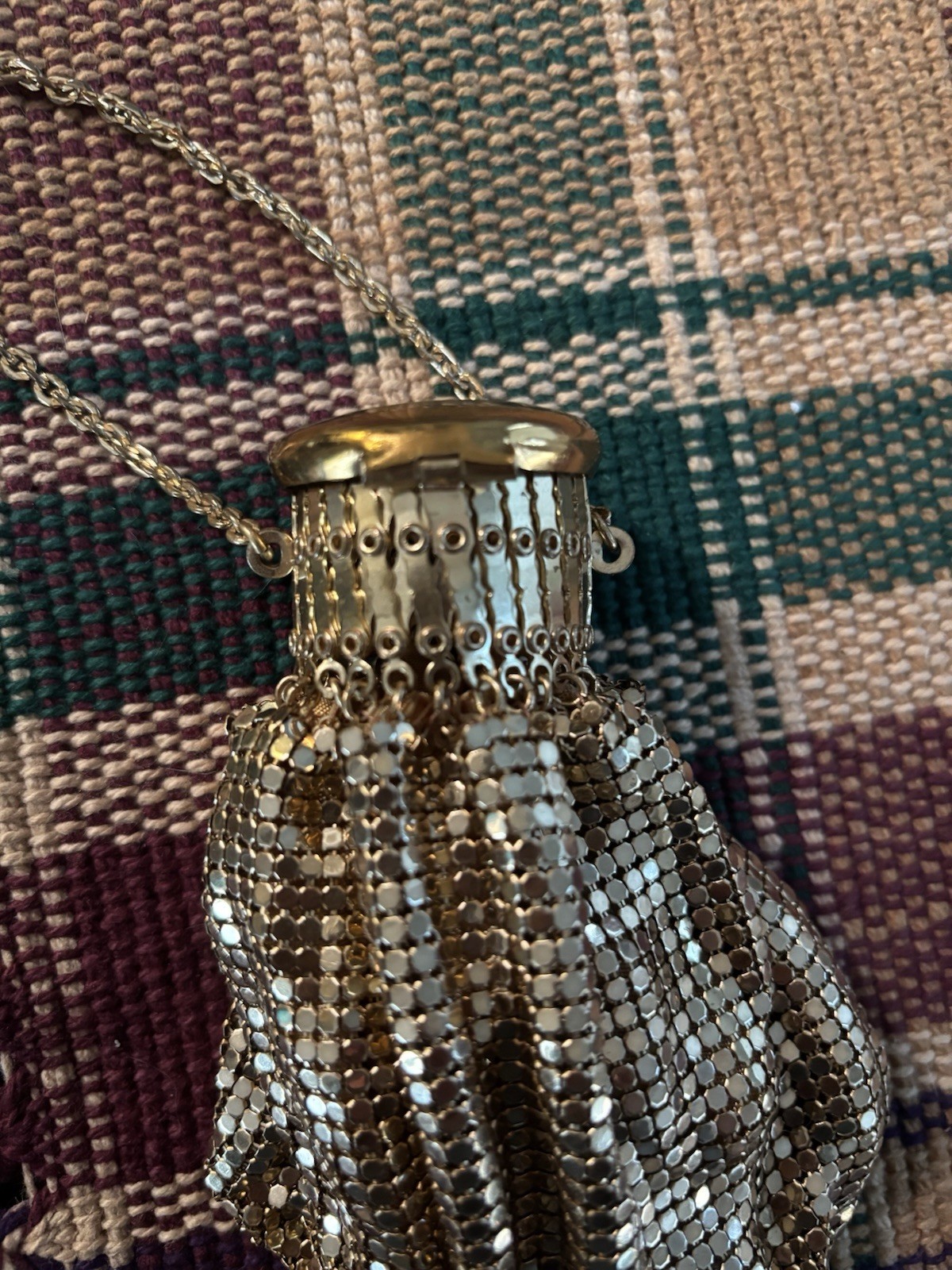 Vintage Whiting & Davis Mesh Purse Flapper Beggar's Bag Expandable Gate Top