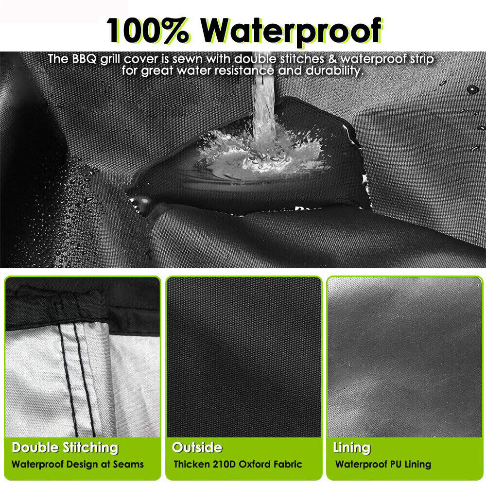 Heavy Duty BBQ Grill Cover Waterproof UV & Fade Resistant Gas Grill Protector