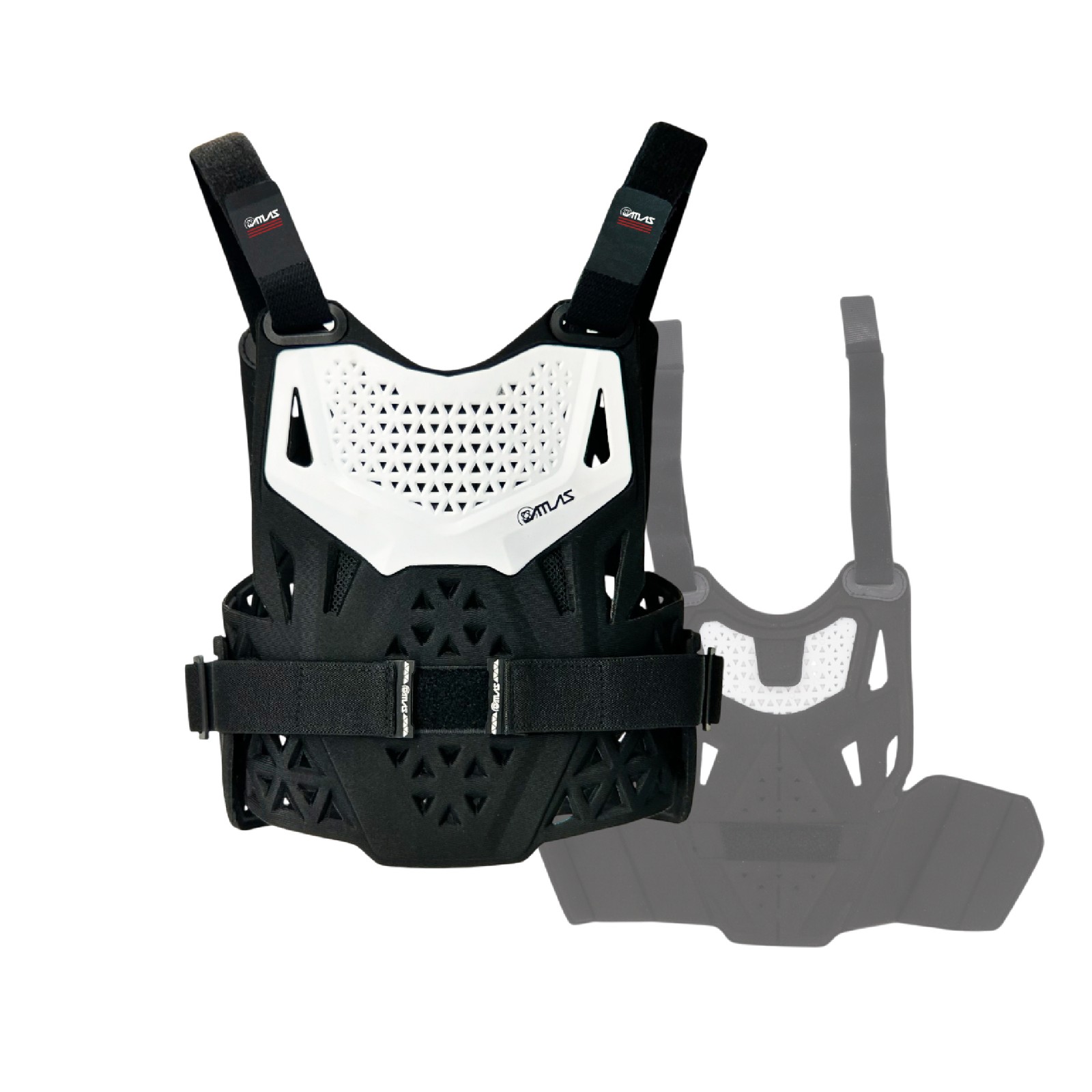 Atlas Charger PeeWee White - Lightweight Chest Protector for Motocross & BMX