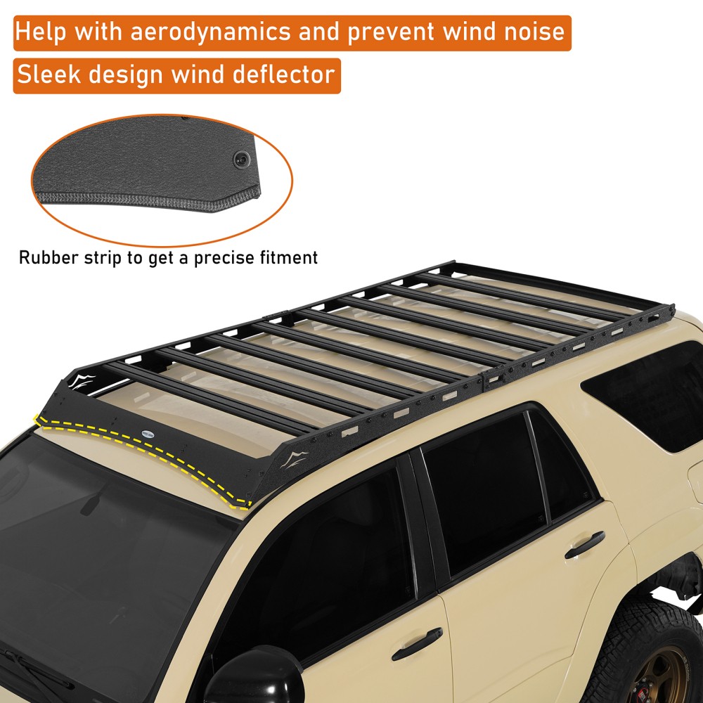 Hooke Road Roof Rack Luggage Carrier Basket Black for Toyota 4Runner 2003-2009