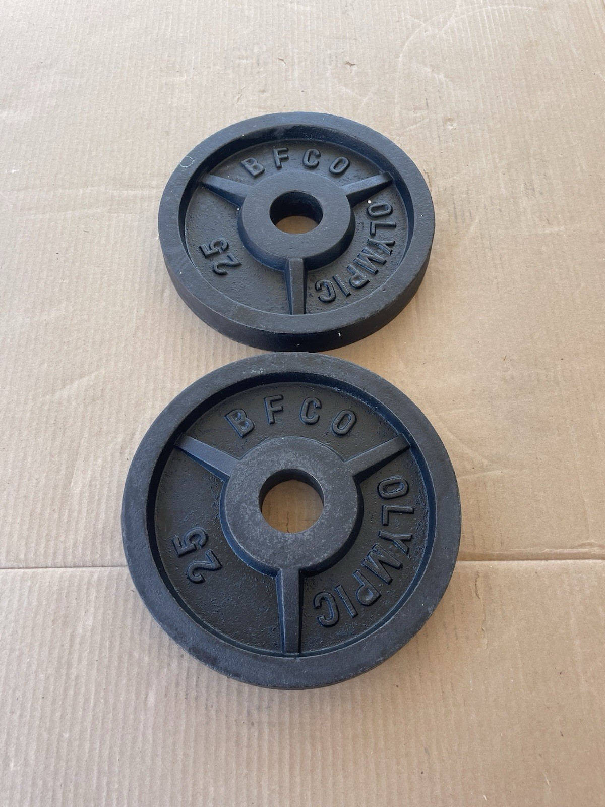 BFCO Vintage Olympic 2” 25 Lb Weight Plates 2x25Lb Total 50 Lbs