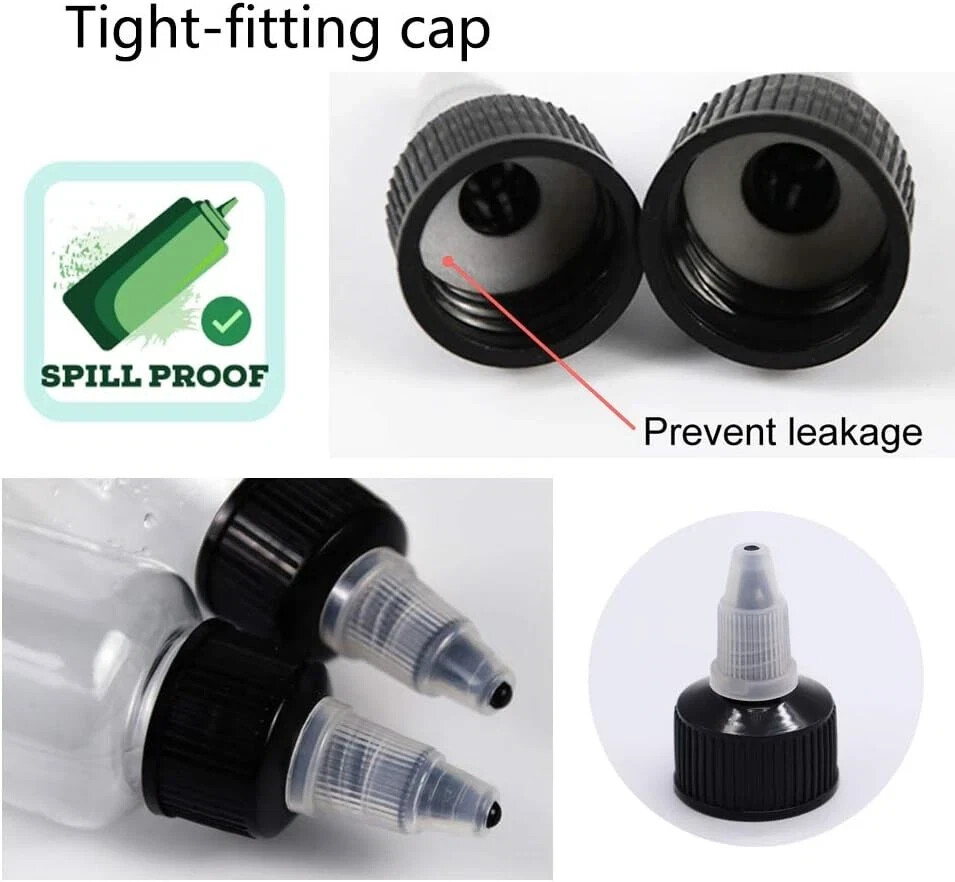 20 Pcs 4 Oz Plastic Squeeze Condiment Bottles with Twist-on Cap White