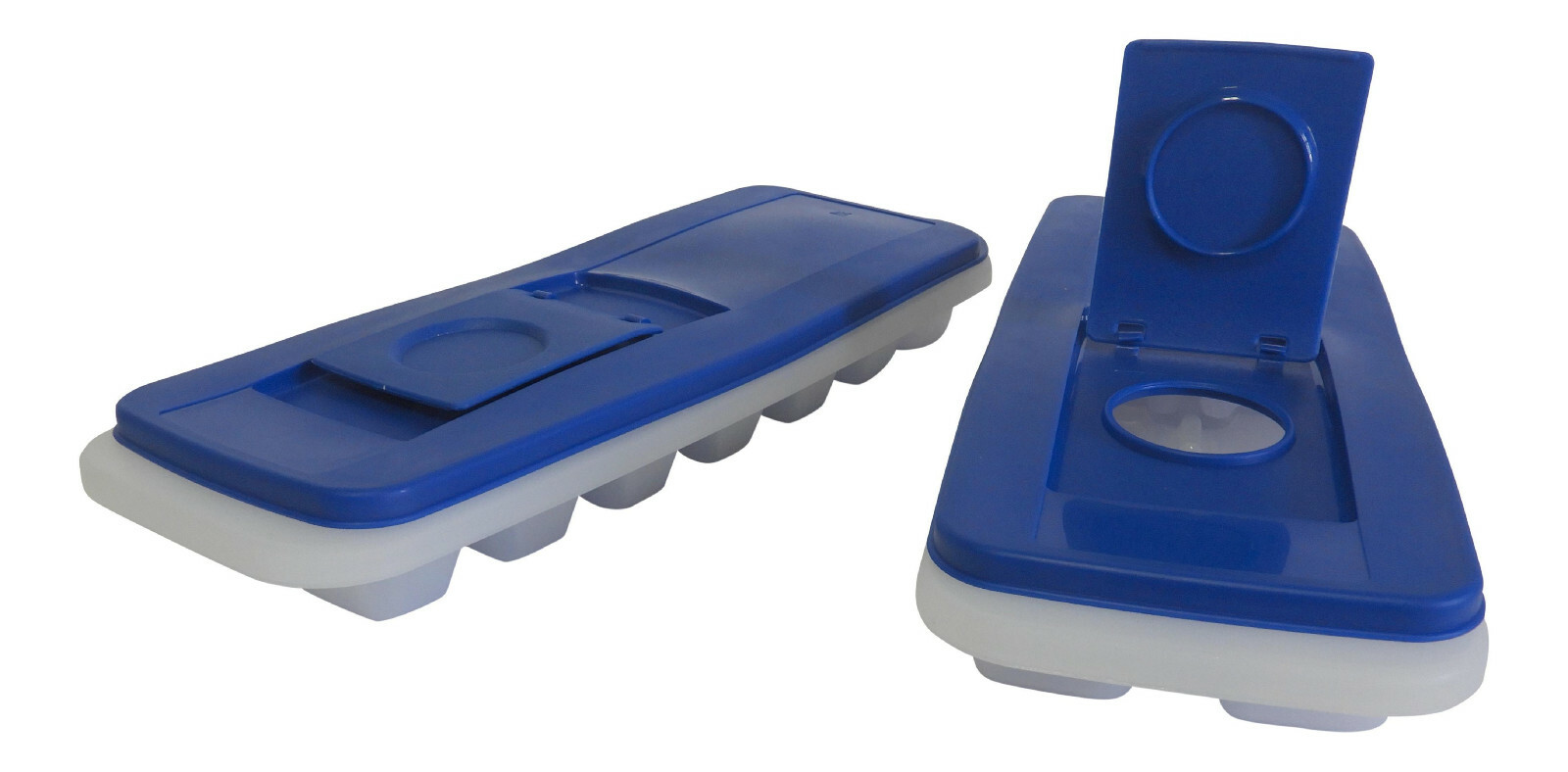 Set of 2 No Spill Ice Cube Tray with Removable Lid BPA Free Ice Cube Mold New