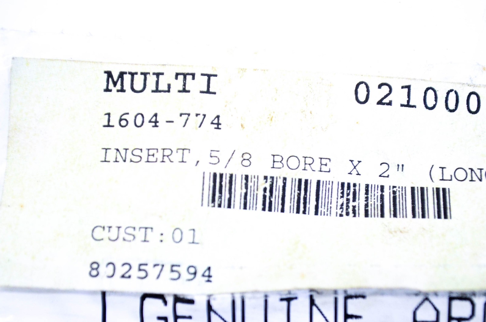 New OEM Arctic Cat 1604-774 Insert Bore 5/8x2 NOS