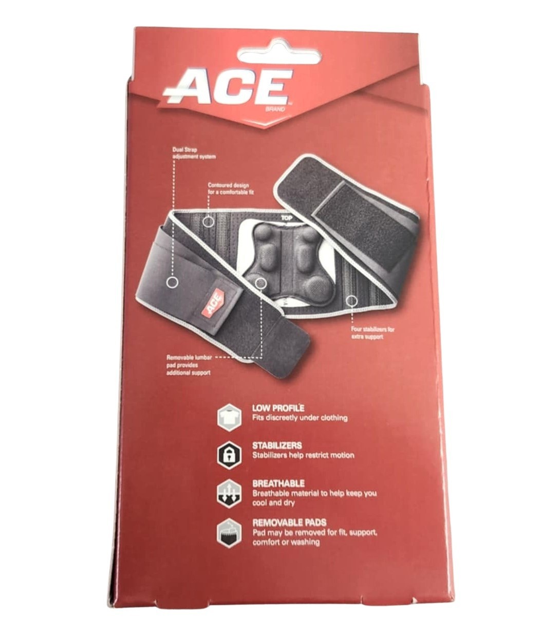 ACE Back Deluxe Stabilizer with Lumbar Support - One Size Adjustable