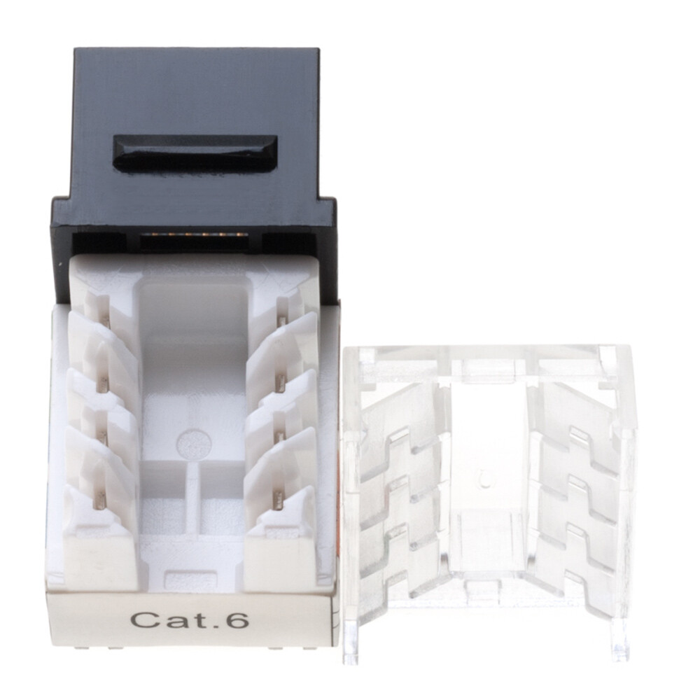 Cat6 Black Keystone Jack 45 Degree Punch Down Network Connector Multi-Pack LOT