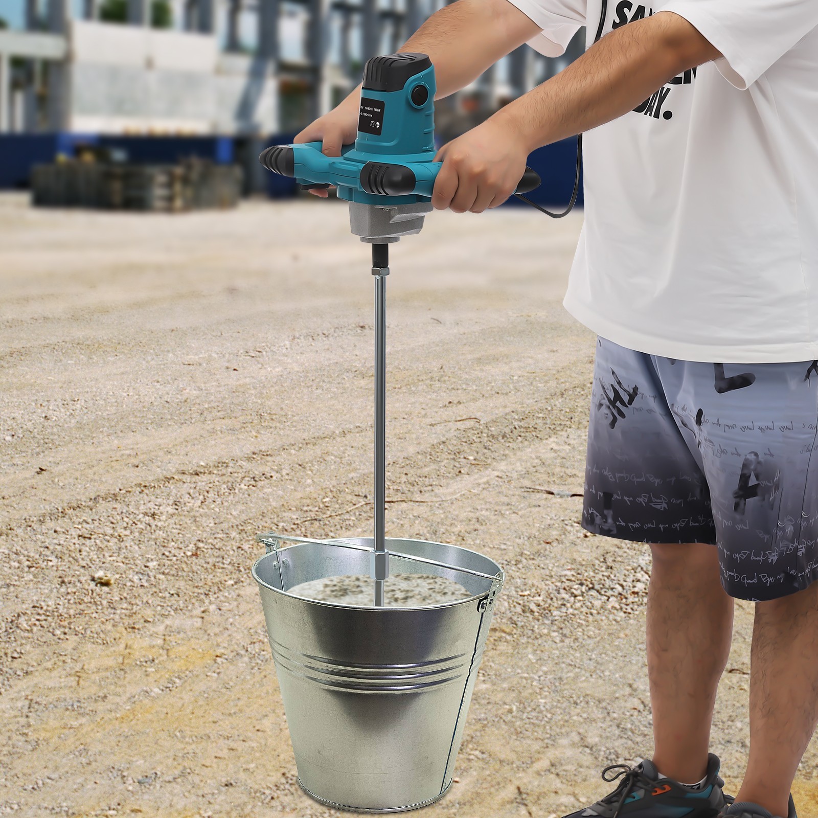 6 Speed Handheld Electric Concrete Plaster Grout Paint Mortar Mixer Machine