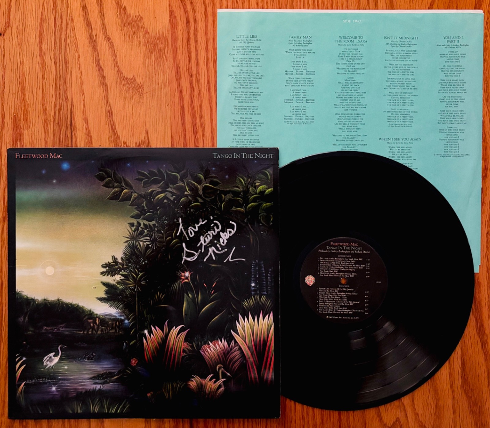 STEVIE NICKS Signed FLEETWOOD MAC - TANGO IN THE NIGHT Promo/DJ Album