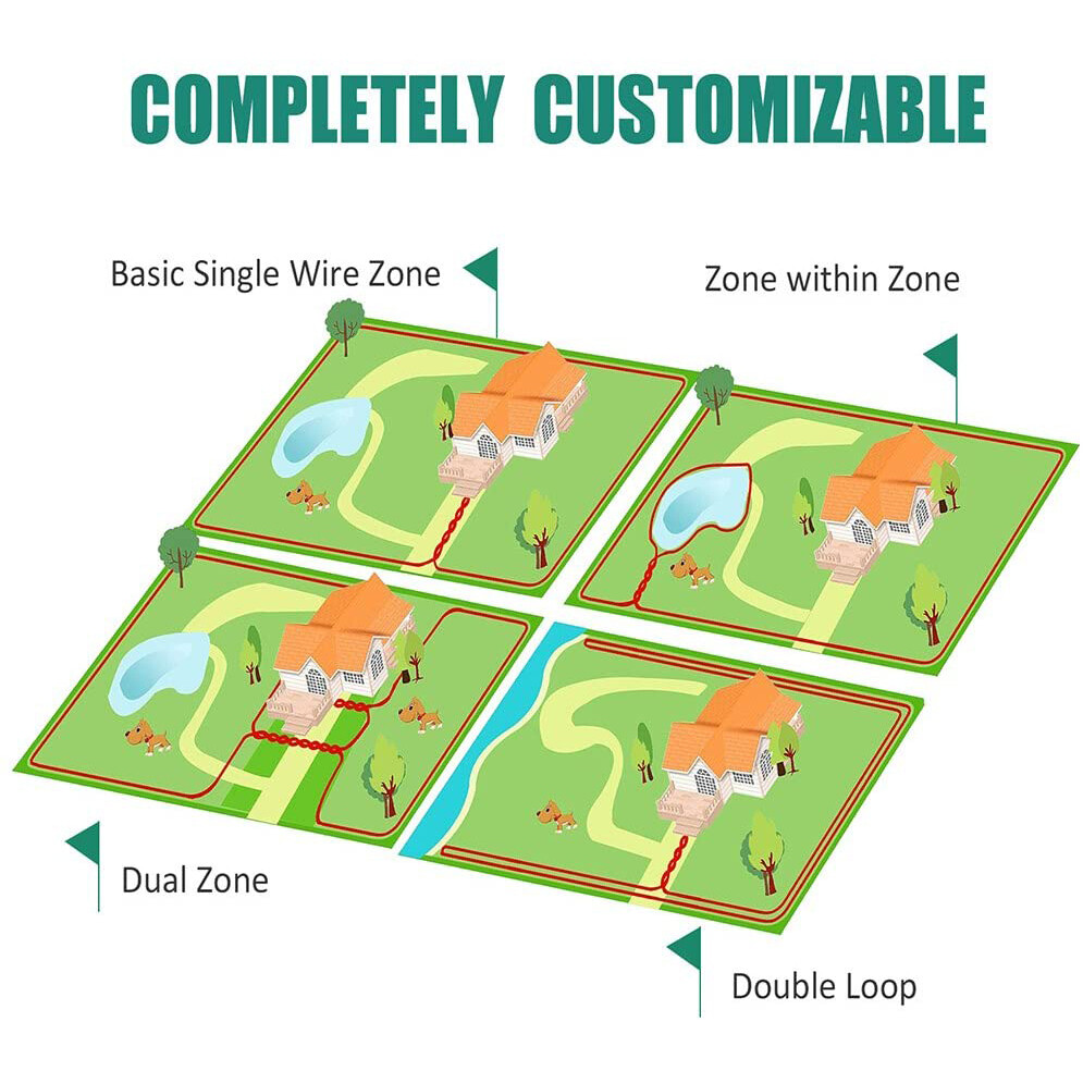 In-Ground Underground Waterproof Electric Dog Pet Fence System 2-3 Shock Collar