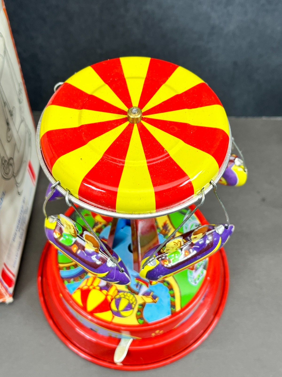 Rocket Ride Carousel Schylling Toys 2000 Vintage Tin Toy NOS in Box TESTED