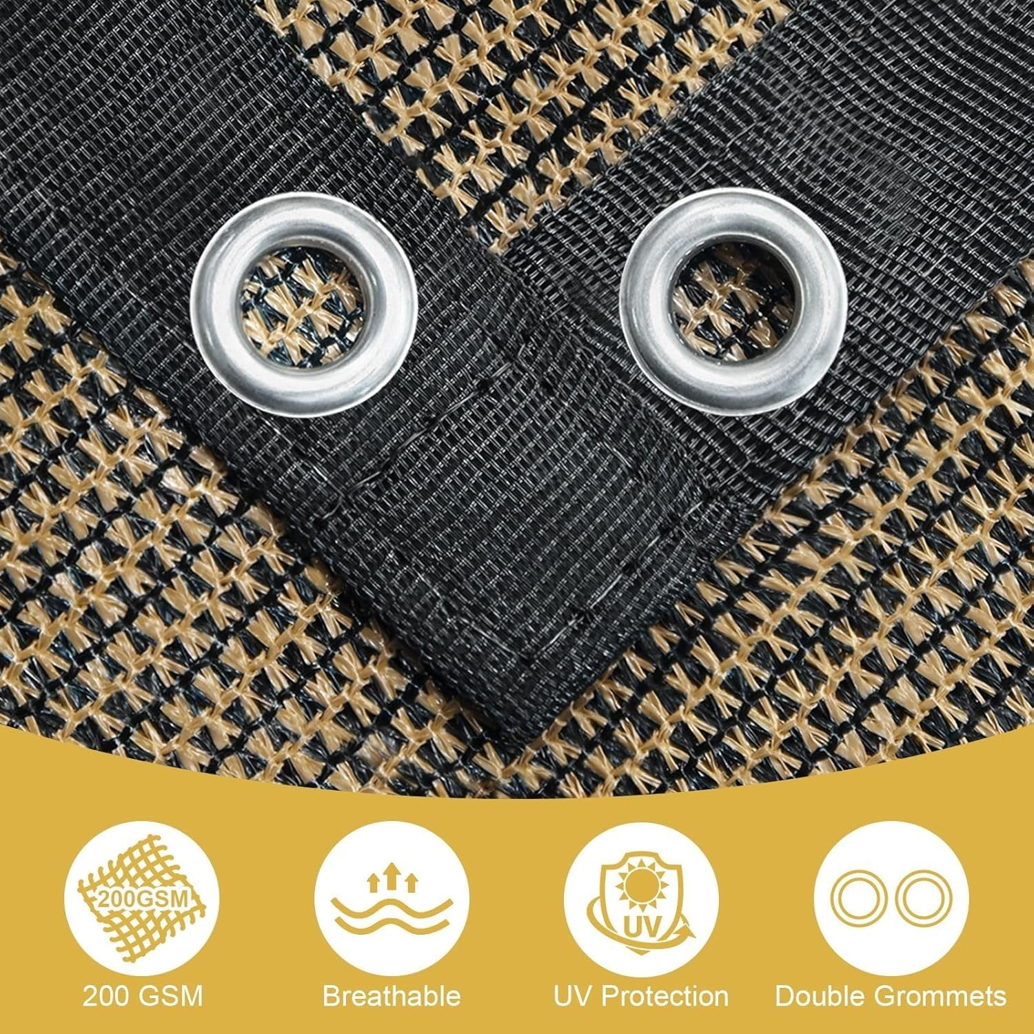 90% Sun Shade Cloth with Grommets, 10' X 12' Pergola Shade Cover Canopy, Mesh...