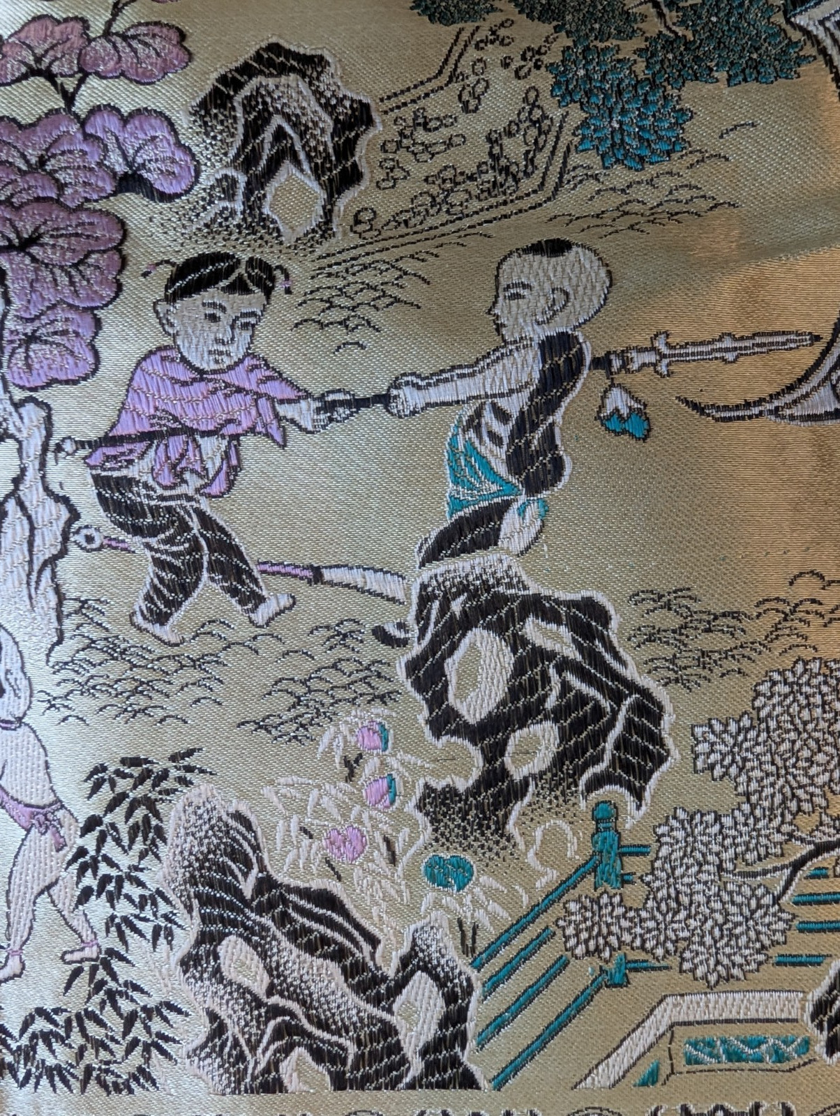 EXCELLENT Vintage 100 Children Playing Chinese Brocade Silk Tapestry Embroidered