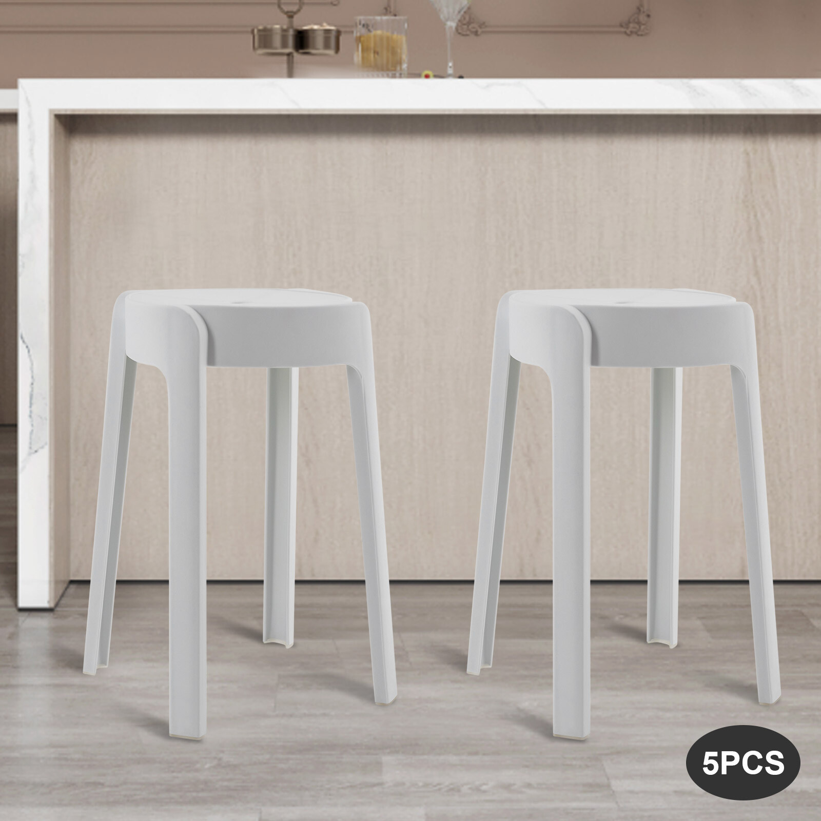 5 x Plastic Stacking Stools For Kids Students Classroom Home Kitchen Garden