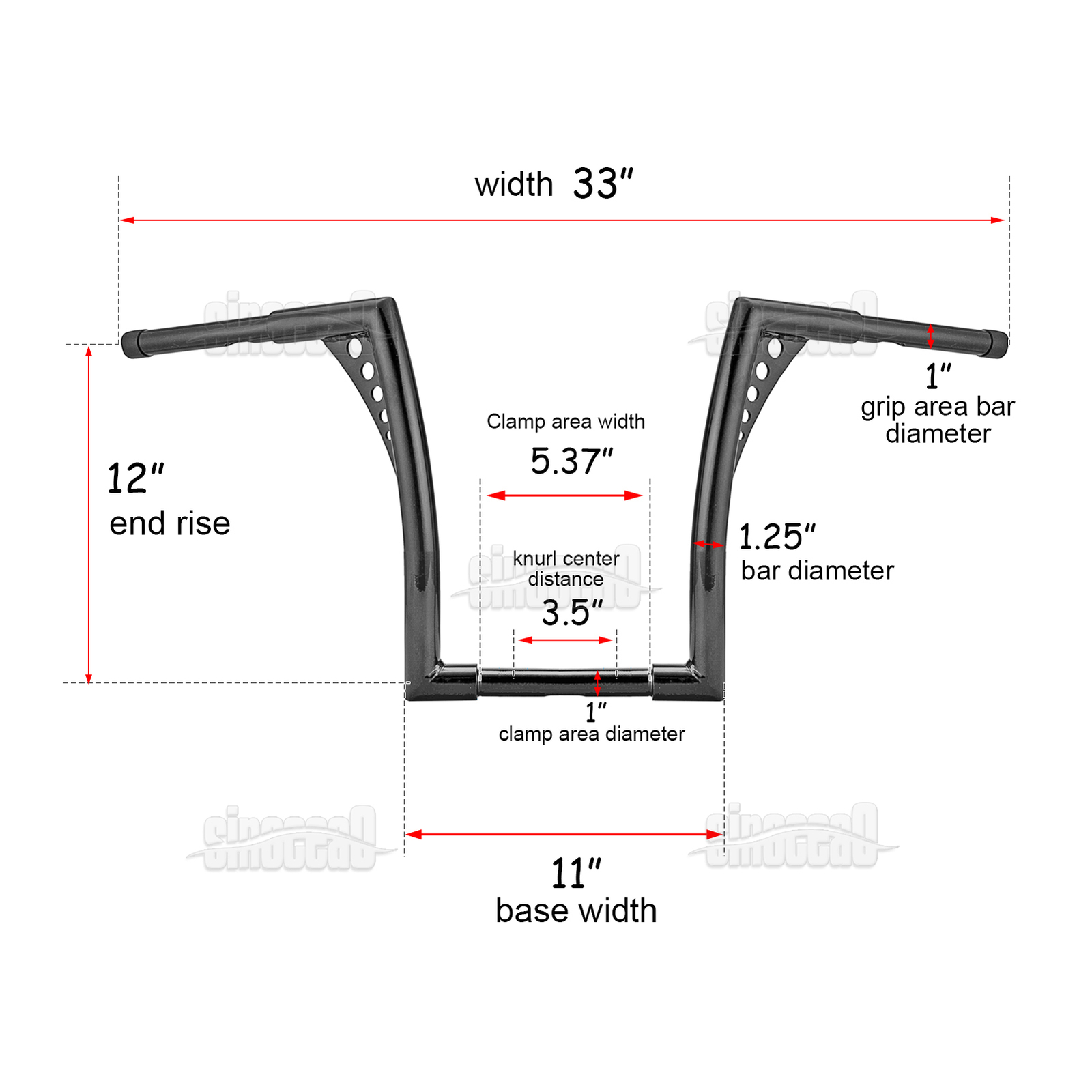 12'' Rise Ape Hanger Handlebar For Kawasaki Vulcan 500/900/1500/1600/1700/2000
