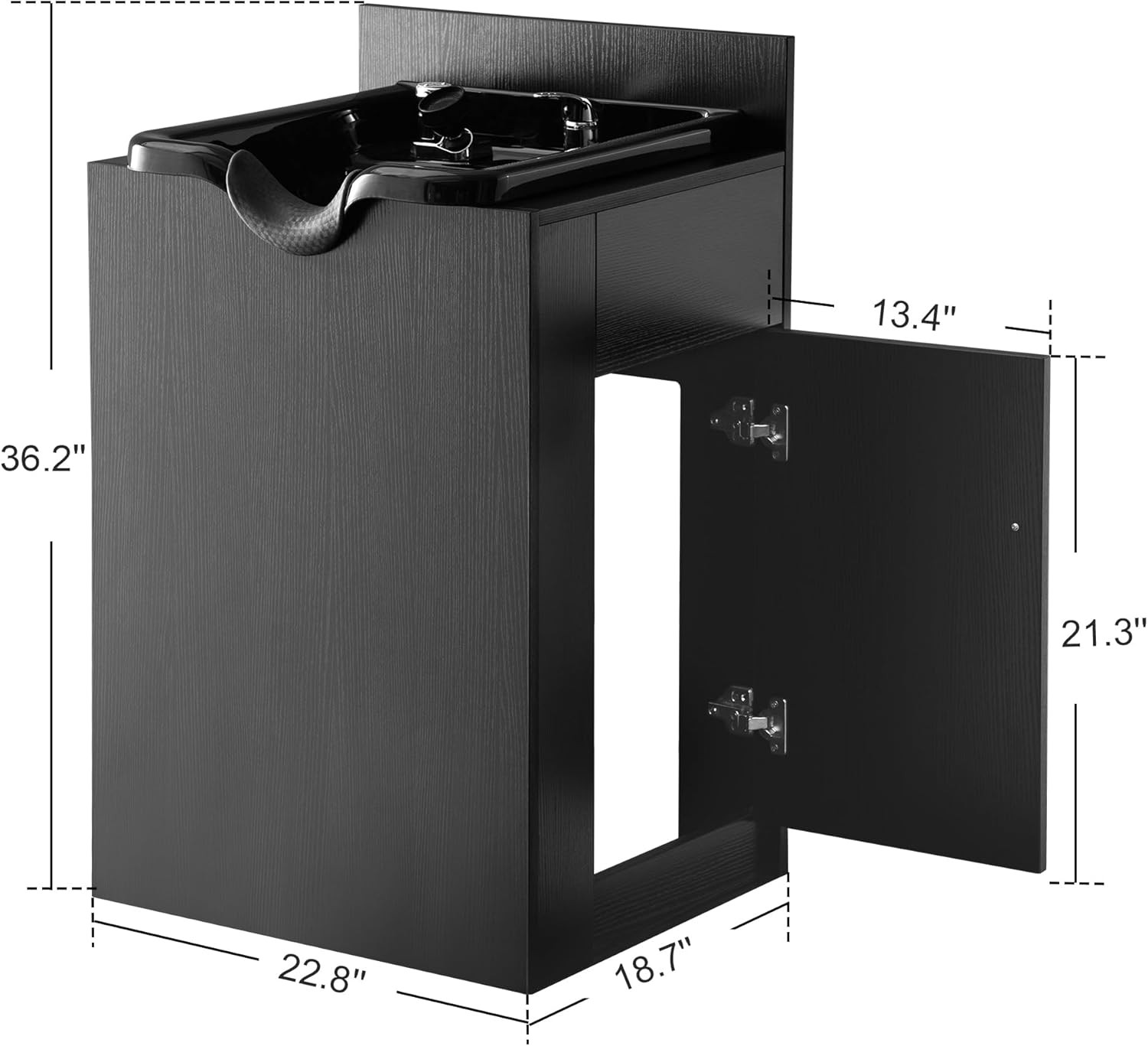 Hair Salon Shampoo Station, Barber SPA Shampoo Backwash Cabinet with Bowl 7134